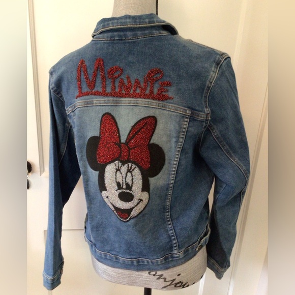 Jackets & Blazers - Denim jacket with beaded Minnie Mouse